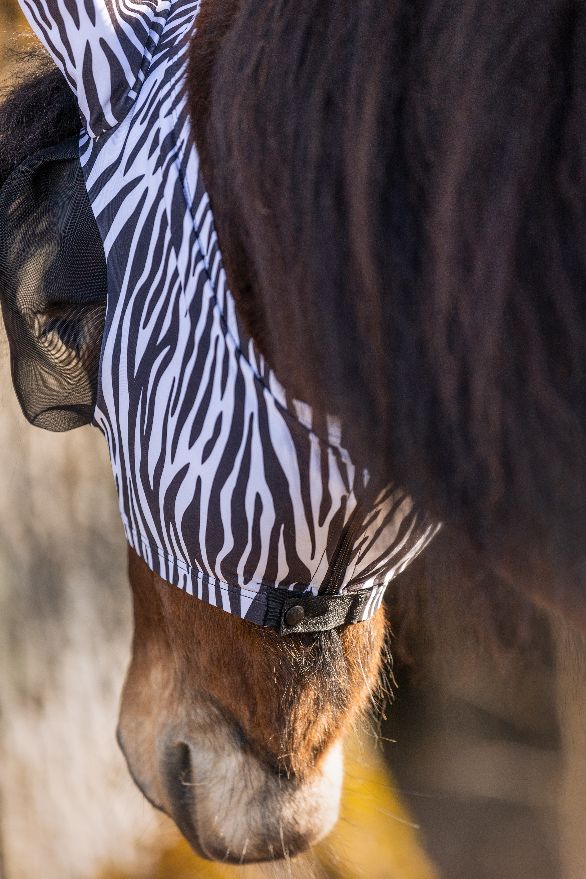 Fliegenmaske Galdur Soft Elastic Zebra